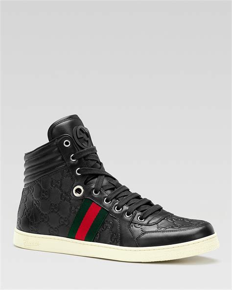 gucci leather high-top sneaker with zippers|gucci leather sneakers sale.